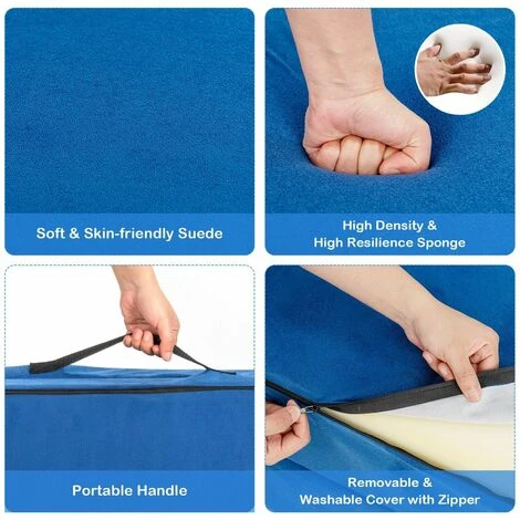 Kids Sofa Bed Convertible Children Couch W/Washable Cover 2 Folding Mat 2 Pillow - Image 4