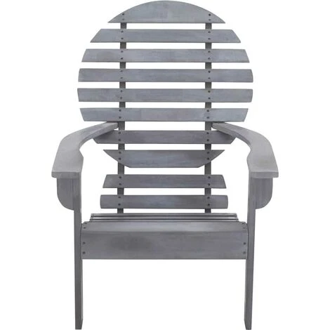 Topdeal Adirondack Chair Solid Acacia Wood Grey FF46322UK - Image 2