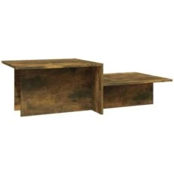 Coffee Table Smoked Oak 111.5x50x33 Cm Engineered Wood VidaXL