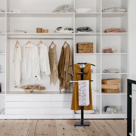 Relaxdays Valet Stand For Men, Coat Rack Stand Metal, Freestanding Butler, Hanger, H X B X W Approx. 112x46x32 Cm - Image 2