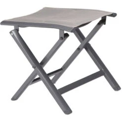 Relaxdays Aluminum Folding Stool, Padded For The Garden, Camping, Foldable, HxWxD: 41 X 48 X 41 Cm, Beige