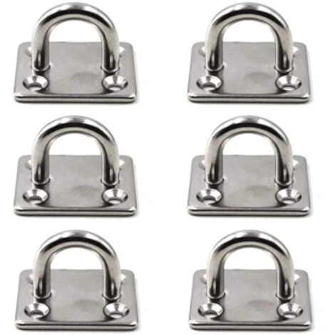 M6 Ceiling Mount Hook 304 Stainless Steel Wall Mount Hook For Yoga Swing, Boat Hardware Pack Of 6 (Screws Not Included)
