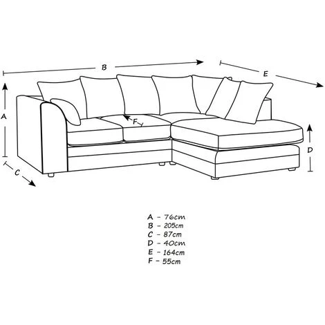 Darcey Left Hand Facing Corner Sofa - Black - Image 2
