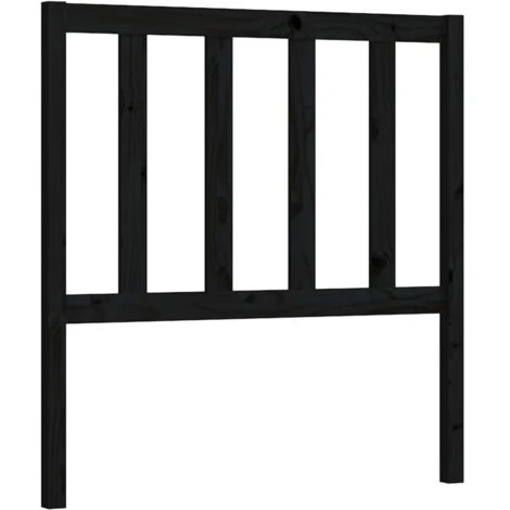 Bed Headboard Black 96x4x100 Cm Solid Wood Pine VidaXL