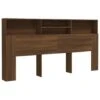 Headboard Cabinet Brown Oak 200x19x103.5 Cm VidaXL