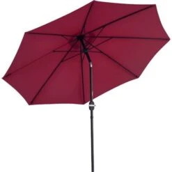 Outsunny 2.7M Patio Umbrella Outdoor Sunshade Canopy W/ Tilt And Crank Wine Red