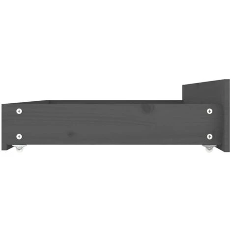 Bed Drawers 4 Pcs Grey Solid Wood Pine VidaXL - Image 5