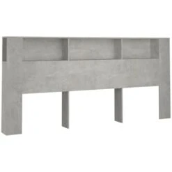 Headboard Cabinet Concrete Grey 220x18.5x104.5 Cm VidaXL