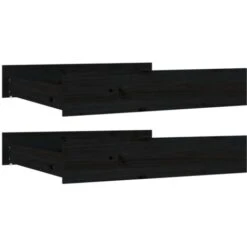 Bed Drawers 2 Pcs Black Solid Wood Pine VidaXL