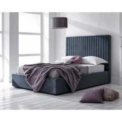 5FT KINGSIZE - ROYAL BLUE: Elegant Milazzo Ottoman Storage Bed In Plush Velvet From FTA Furnishing (was 954.99)