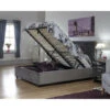 5FT KINGSIZE: Elegant Utah Grey Soft Plush Velvet Ottoman Storage Bed Framee From FTA Furnishing (was 754.99)
