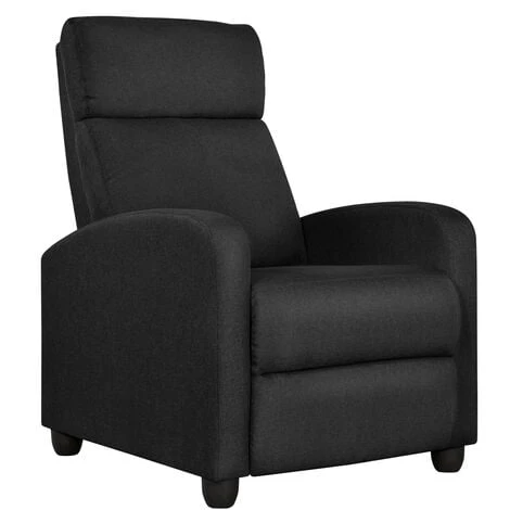 Yaheetech Fabric Recliner Chair Single Recliner Sofa, Black