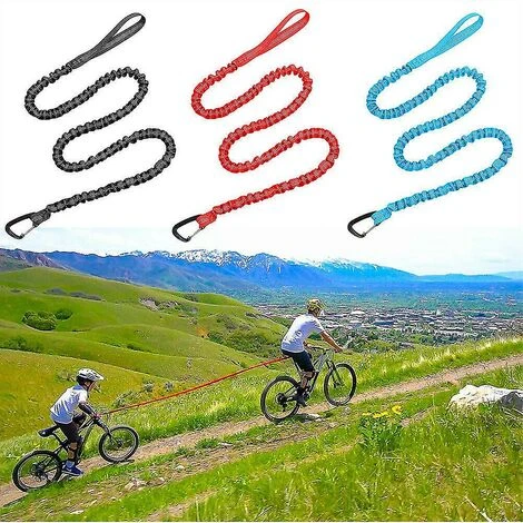 Kids Bicycle Tow Rope Elastic Bicycle Tow Strap Bike Towing Rope Blue - Image 3