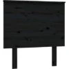 Bed Headboard Black 79x6x82.5 Cm Solid Wood Pine VidaXL