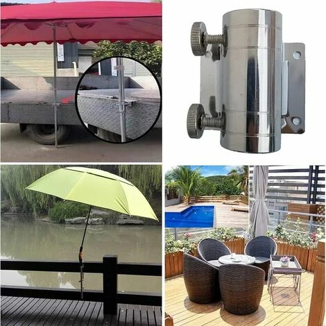Support Parasol Pour BalustradeBalcon Pince À Parapluie En Acier Inoxydable Porte-Parapluie Pour Boîte De Pêche Support De Parasol En Acier Inoxydable Pour Parasol Balcon Triomphe,Parasol Balcon Pêche - Image 5