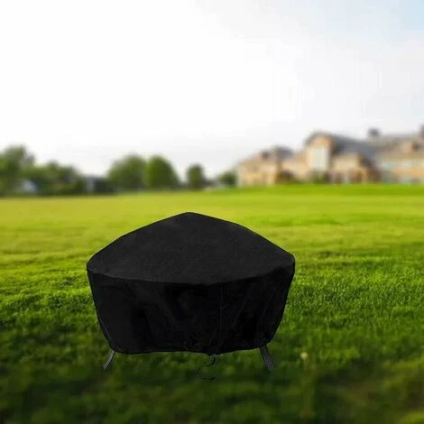 Fire Pit Cover Grill Cover BBQ Tarp Cover Fire Pit Cover Outdoor Fire Pit Cover With Drawstring V7084B (122 X 46cm) - Image 3