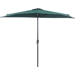 Half-Round Shade Garden Parasol Umbrella 2.7m Polyester Metal Green Galati