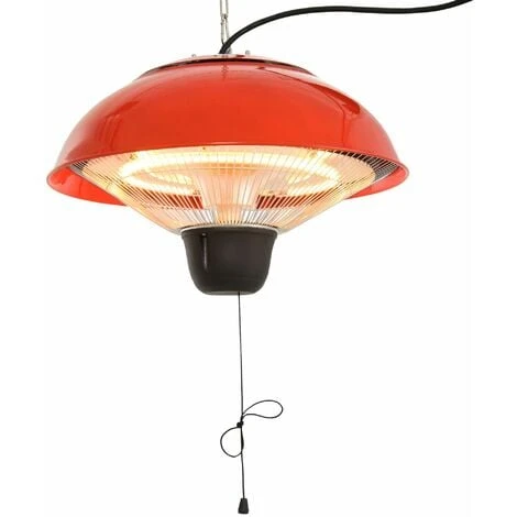 Outsunny Patio Heater 1500W Electric Aluminium Ceiling Hanging Garden Light Lamp