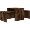 Coffee Table Set Smoked Oak 100x48x40 Cm Engineered Wood VidaXL