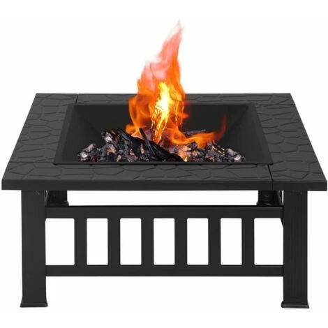 WOLTU Outdoor Fire Pit Firepit Brazier Garden Square Table Stove Patio Heater