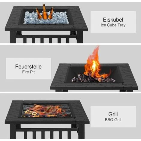 WOLTU Outdoor Fire Pit Firepit Brazier Garden Square Table Stove Patio Heater - Image 5