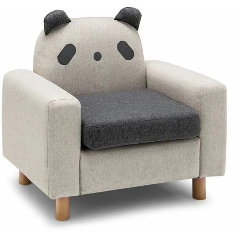 Kids Sofa Children Armrest Chair Animal Pattern Solid Construction Thick Cushion