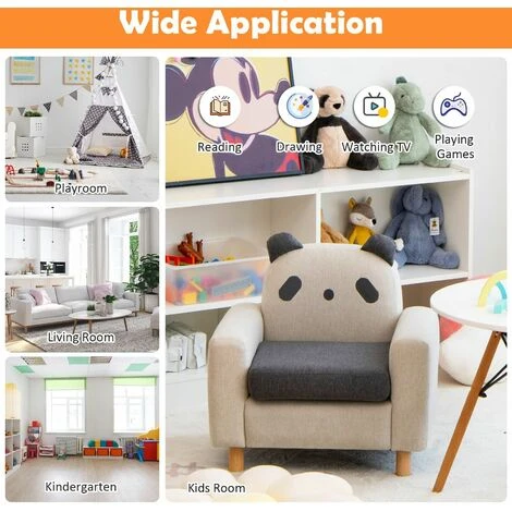 Kids Sofa Children Armrest Chair Animal Pattern Solid Construction Thick Cushion - Image 5
