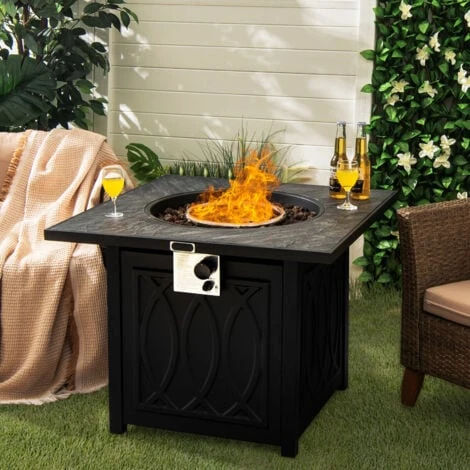 50000BTU Square Propane Firepit W/High-temp Resistant Tabletop Gas FirePit Table - Image 2