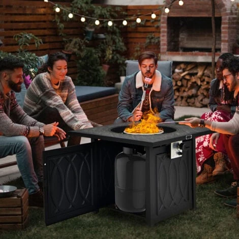 50000BTU Square Propane Firepit W/High-temp Resistant Tabletop Gas FirePit Table - Image 3