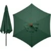 3 Meter 6 Arm Parasol Replacement Covers Garden Canopy Replacement Parasol Cover Canopy Only (Green)
