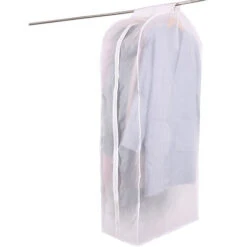 Garment Hanging Bag Breathable Closet 43.31 Inch See Through Garment Storage Protection Dustproof Full Zipper Magic Ribbon For Suit Dress