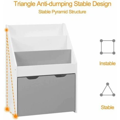 WOLTU Children Bookcases Toy&Book Storage Kids Rack Modern Safe Bedroom Playroom - Image 4