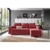 Oslo Corner Sofa Bed In Red - Right Facing - Color Red