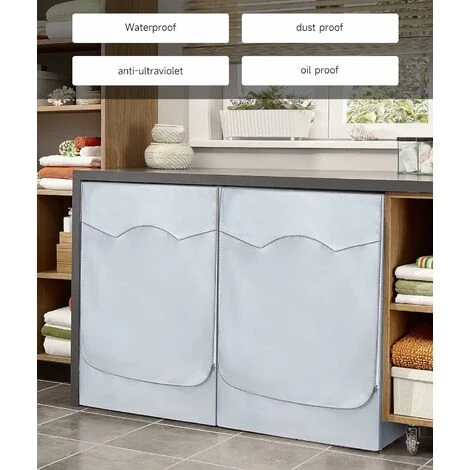 Waterproof Cover For Outdoor Washing Machine And Dryer Anti-Aging And Sun Protection Cover For Washing Machine And Tumble Dryer With Side Storage Pocket 60 64 85 - Image 2