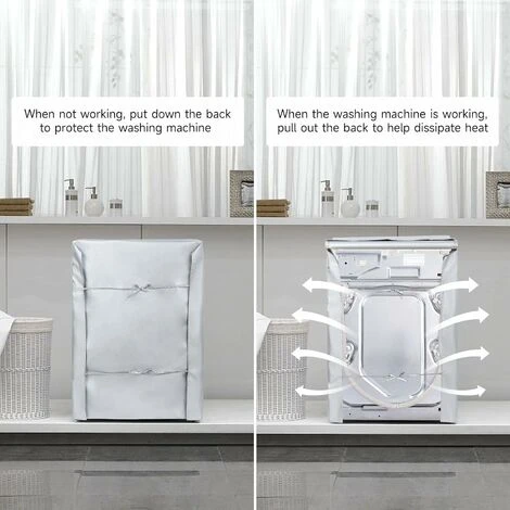 Waterproof Cover For Outdoor Washing Machine And Dryer Anti-Aging And Sun Protection Cover For Washing Machine And Tumble Dryer With Side Storage Pocket 60 64 85 - Image 3