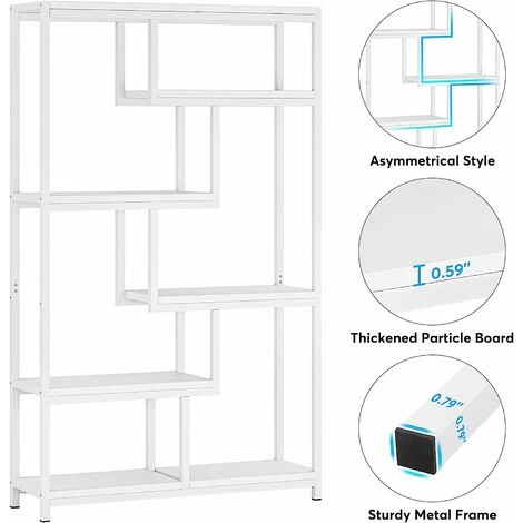 Tribesigns Bookcase Bookshelf Industrial, 5 Tier Free Standing Shelving Display Storage Unit For Living Room, Home Office - Image 4