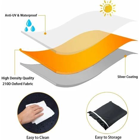 3 Seater Garden Swing Waterproof Cover 210D Oxford Cloth Anti-UV Sunshade Cover Outdoor 220125170cm - Image 3