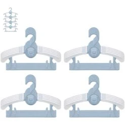 20 Pcs Stackable Bear Hook Hangers Non Slip Baby Hangers Kids Clothes Children Clothes Baby Wardrobe Space Saving Non Slip Animal Hangers