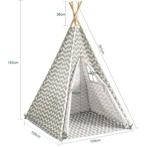 SoBuy Children's TeepeeTent Play House Indoor Outdoor Floor Mat, OSS03 - Image 4