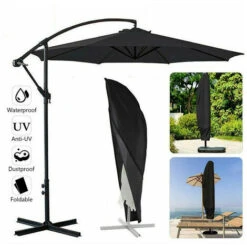 Cantilever Parasol Cover, Waterproof, Windproof, Anti-UV, Heavy Duty 420D Oxford Fabric Parasol Cover 265CM(407050CM) Parasol Cover
