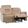 Modern Velvet Recliner Sofa Electric Reclining LED Padded 2 Seater Beige Bergen