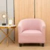 Bathtub Chair Cover Stretch Jacquard Furniture Cover / Machine Washable Removable Armchair Slipcover (Pink)