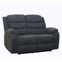 BOSTON MANUAL FABRIC RECLINER SOFA SUITE AMRCHAIR GREY 2 SEATER