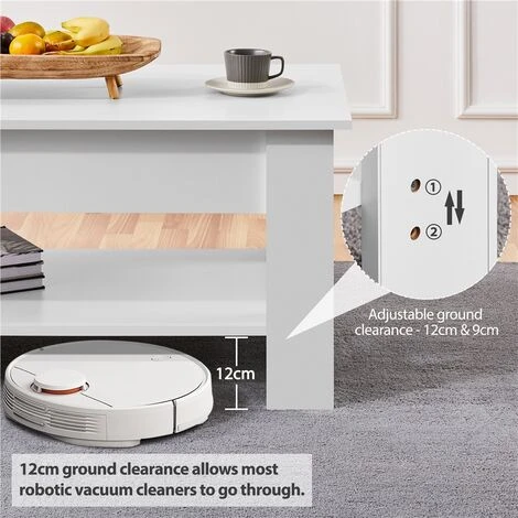 Yaheetech Lift Top Coffee Table,L120cm X W60cm,White - Image 4