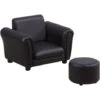 HOMCOM Toddler Chair Kids Sofa Set Children Couch Seating Armchair W/ Footstool Black