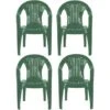 Simpa Solana Plastic Garden Chairs (Set Of 4) - GREEN