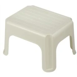 Multipurpose 40cm Foot Step Up Stool Kitchen Home Children Plastic Toilet Ladder - Cream