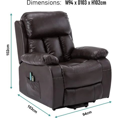 Leather Recliner Armchair, Electric Auto Recliner Massage Sofa Chair, Upto 180kg Weight Capacity, Single Motor Auto Recliner Chair With Side Pocket For Lounge, Home, Living Room - Image 3