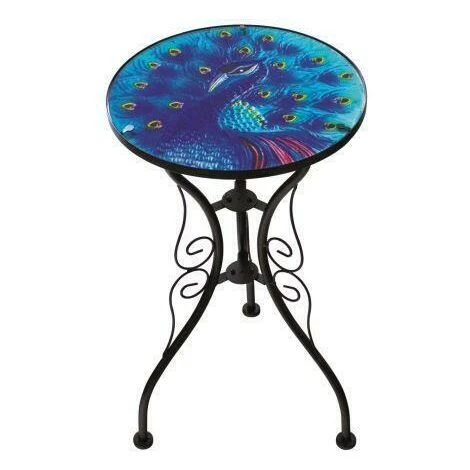 Decorative Outdoor Round Bistro Table – Peacock
