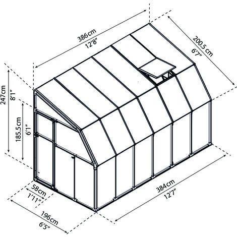 Palram - Canopia Sun Room 2 X 3.5 Lean To Conservatory / Veranda / Sunroom - Image 5